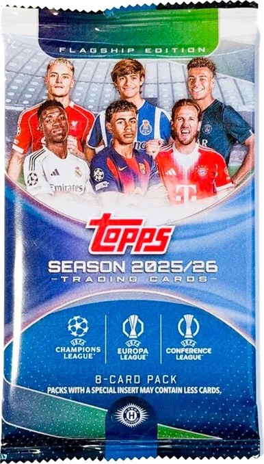 Topps 2025-26 Topps UEFA Club Competitions – Hobby boosterpack Engels
